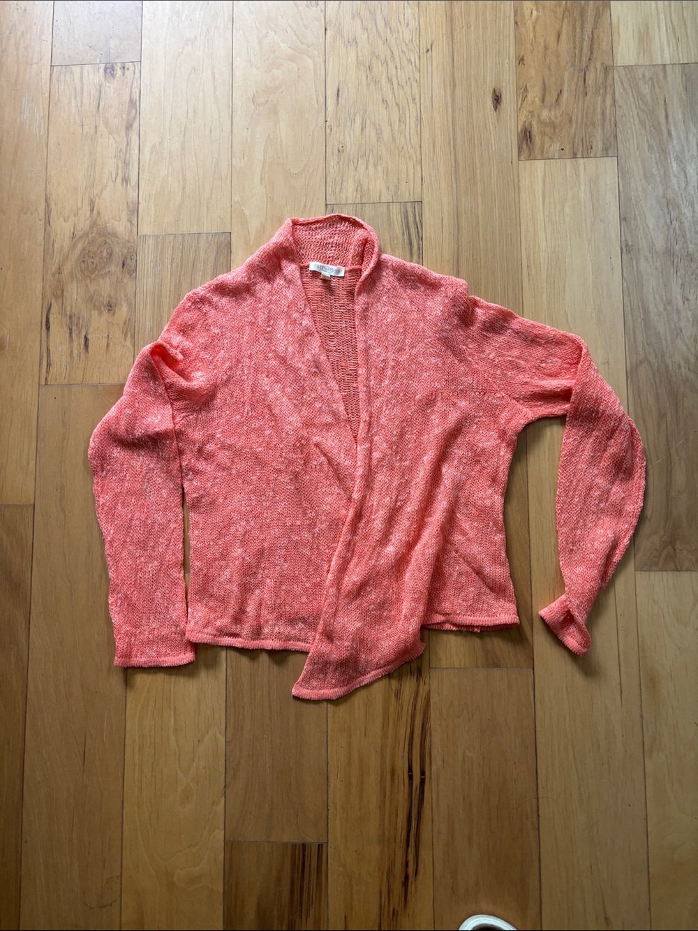 Eileen Fisher Coral cardigan linen / cotton. Petite medium.
